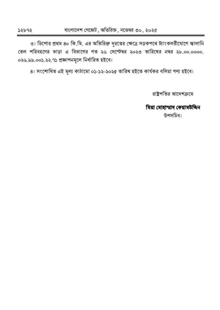 আজ থেকে বাড়লো সব ধরনের জ্বালানি তেলের দাম